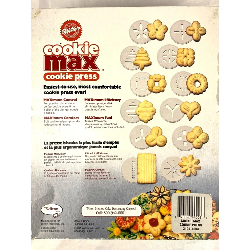 Vintage Wilton Cookie Max Cookie Press 2104-4003 New in Sealed Box